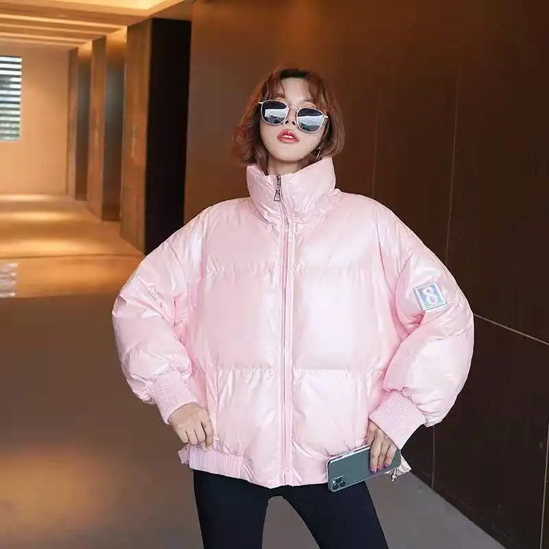 

FNOCE women's down jackets winter 2020 youth fashion high quality streetwear long sleeve stand collar thickened warm parkas coat