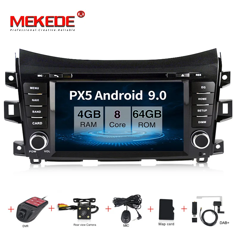 MEKEDE Android 9,0 Автомобильный gps навигатор dvd-плеер для NISSAN NP300 Navara+ мультимедийная лента радио рекордер головное устройство PAD - Цвет: 64G Camera DVR DAB