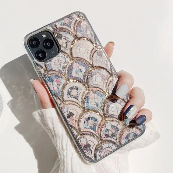 

Suitable for IPhone 12promax Fish Scale Mobile Phone Shell Apple 11xs MAS Liquid Quicksand Iphone 11 Cases for Women