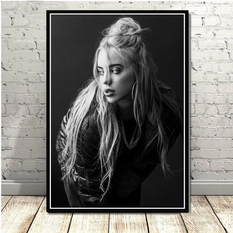 Горячая Billie Eilish музыкальная певица поп-звезда плакаты и принты картины на стене холст живопись декоративная домашний декор Куадрос - Цвет: 10
