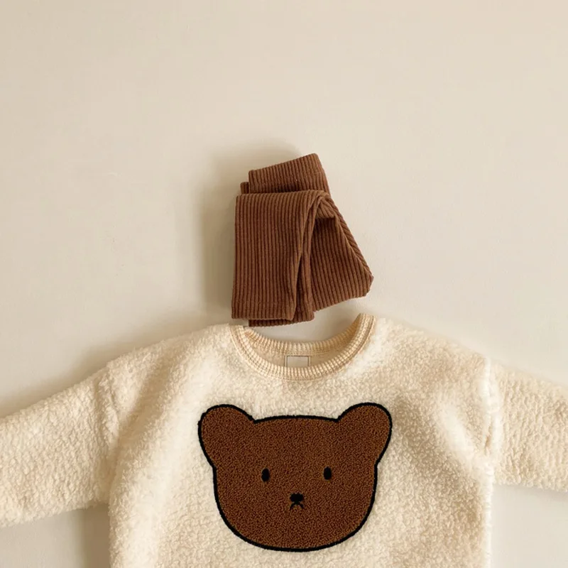 Winter Baby Girls Boys Cute Cartoon Bear Thicken Warm Sweatshirts Tops Kids Children Long Sleeve Hoodies Outerwear |