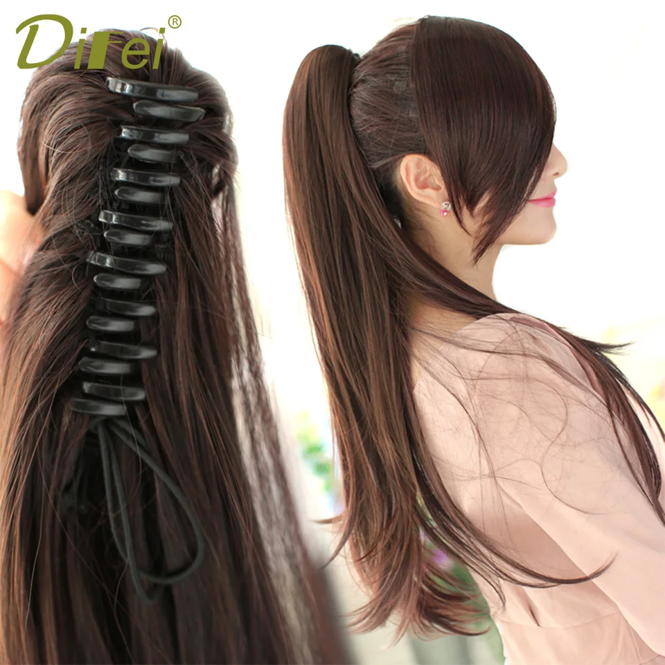 DIFEI длинный прямой конский хвост женские заколки для конского хвоста удлинители