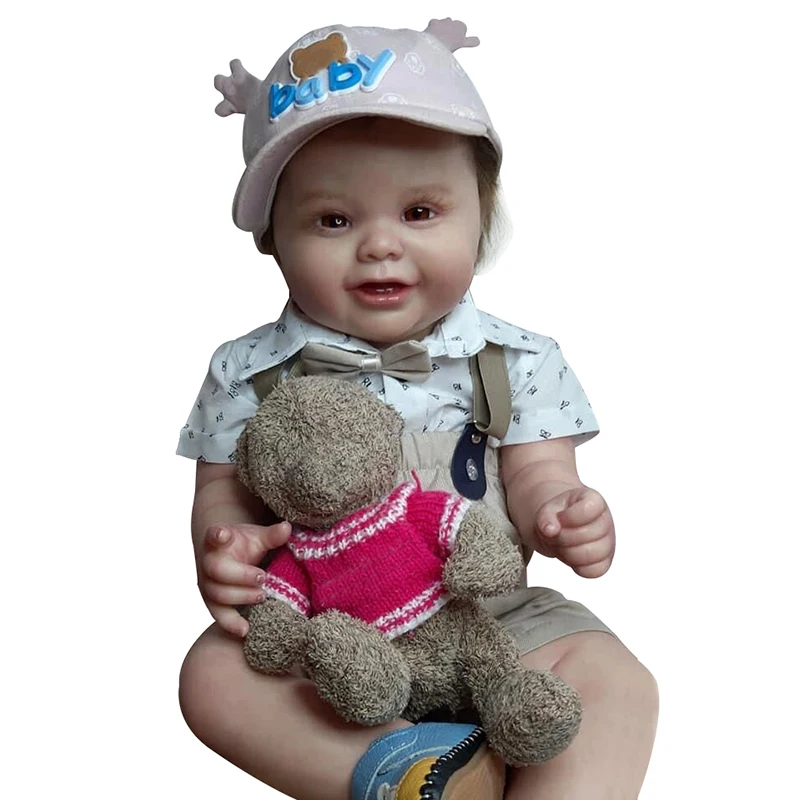 

Кукла реборн NPK с мягким телом 60 см, кукла-младенец, медведь Коди, 3d-живопись с видимыми венами, волосы с корнями, Реалистичная кукла-реборн