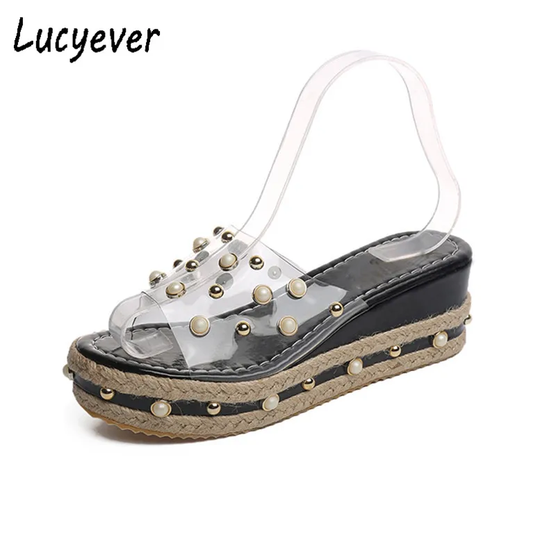 Lucyever/2019 г. летние женские шлепанцы повседневная обувь на танкетке шлёпанцы