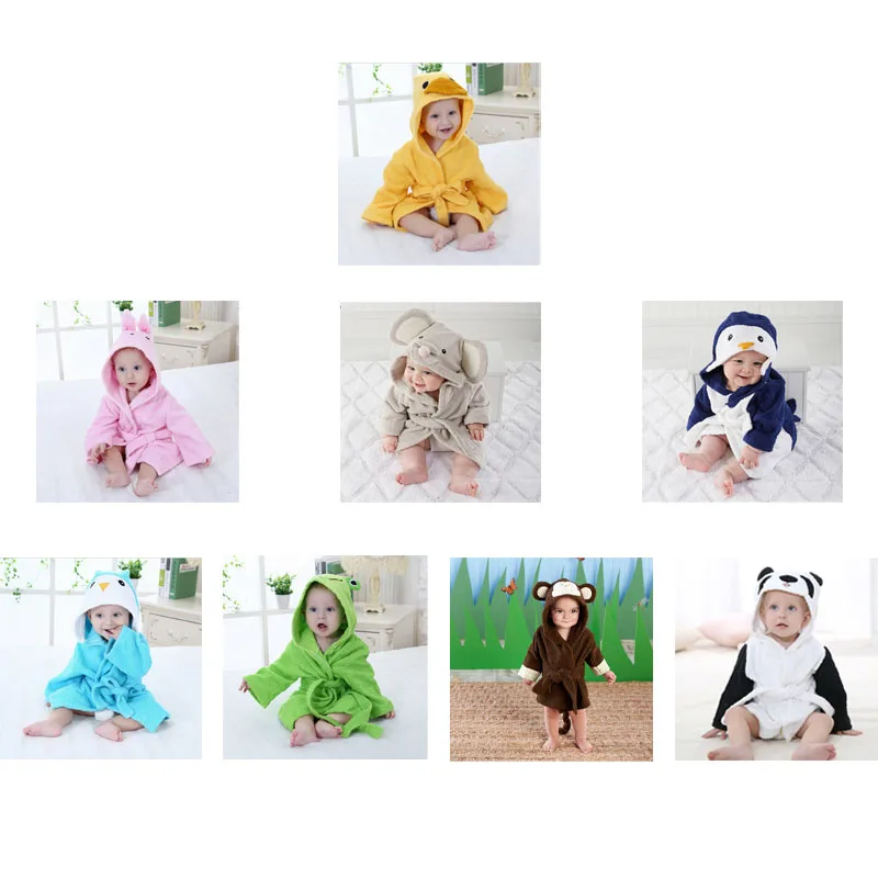 

Lovely Baby Girls Cartoon Hooded Bathrobe absorbent bathrobe baby animal hooded bath towel lovely pajamas BabyClothing Sleepwear