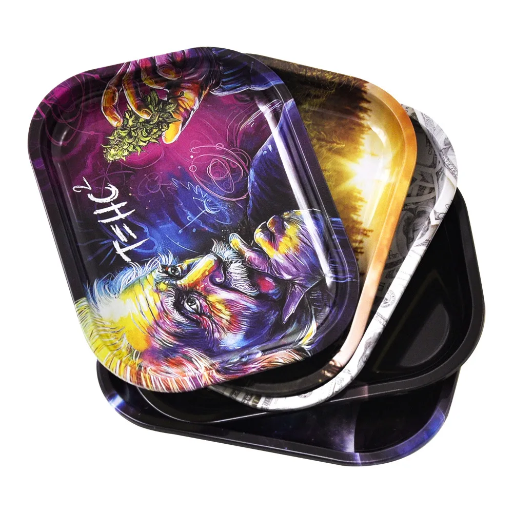 

18*14cm Cigarette Candy Herbal Tray Fruit Wine Glass Tray Small Piece Storage Tray Metal Cigarette Tray Smoking Tool Accessories