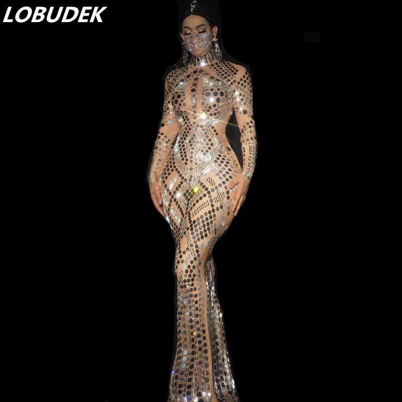 

Женское облегающее платье с длинным рукавом, вечернее платье до пола с кристаллами и блестками, длинное платье для выпускного, свадьбы