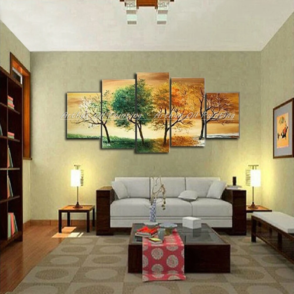 Arthyx ручная роспись дерева масляная живопись на холсте белый зеленый красный