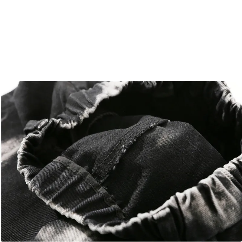 2021 Diablo Style Tie Dye Stylish Men Baggy Elastic Jeans Trousers Straight Loose Streetwear Male Punk Denim Pants Pantalones