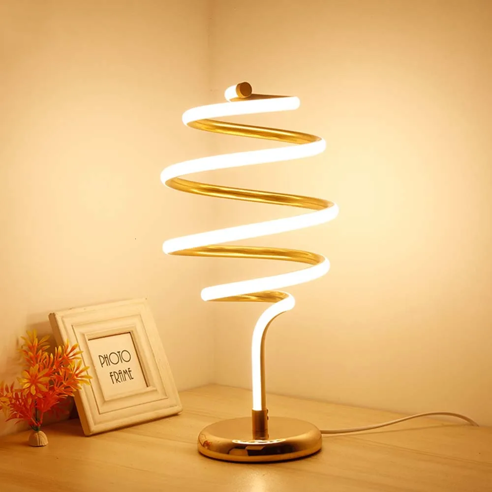 36W Modern Japanese Line Around LED Desk Lamps for Bedroom Living Room Wedding Art Decor Bedside Table Lamp Light Fixtures Gold | Лампы и