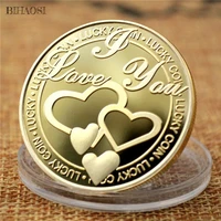love lucky metal crafts coin 999 silver plated gold plated commemorative stamp relief commemorative stamp collection gift coin d