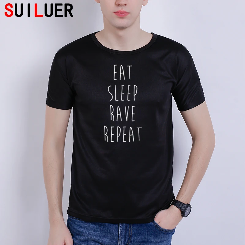 

New Summer EAT SLEEP RAVE REPEAT DANCE SWAG MAN IBIZA T Shirt Men Sports Short Sleeve T-shirt Tshirt camiseta Free Shipping