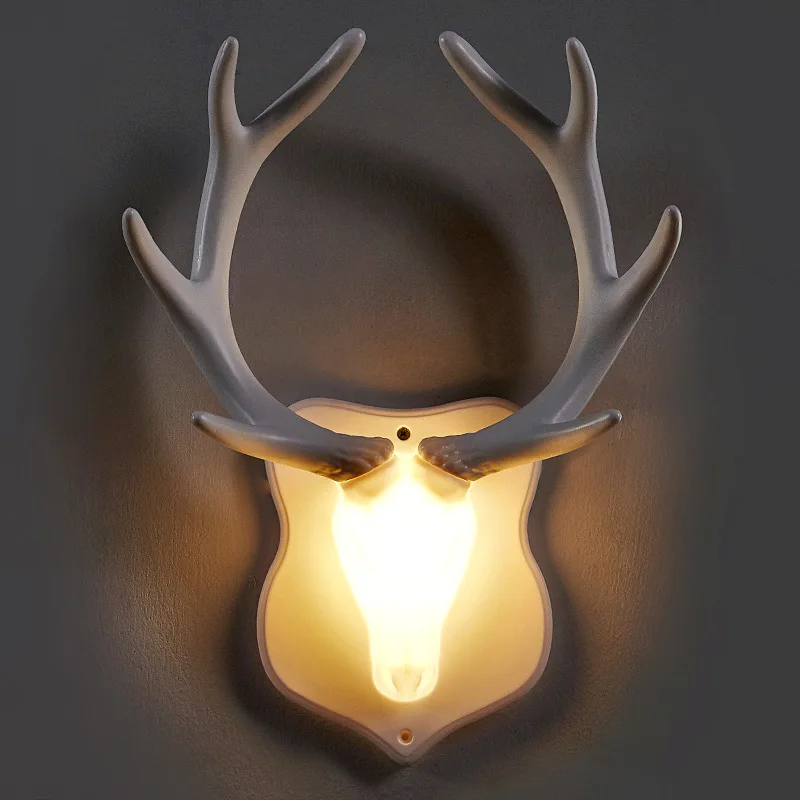

Deer Head Night Light Ktv Aisle Nordic Living Room Bedroom Bedside Lamp Creative Tv Background Wall Lamp Decoration Style Weddin