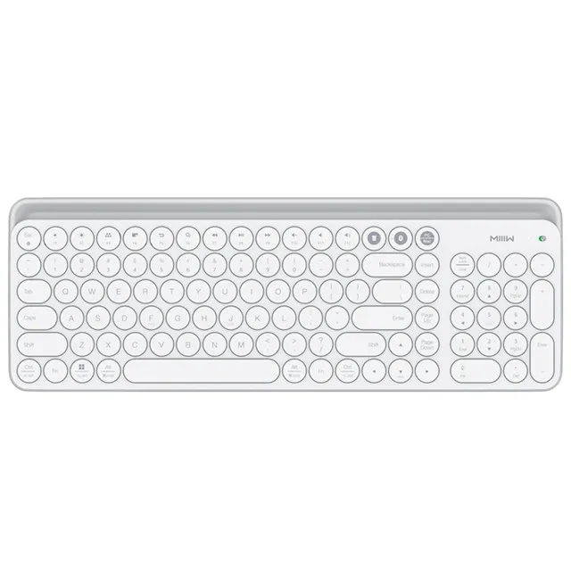 White Xiaomi Miiiw Bluetooth Двухрежимная клавиатура беспроводное соединение 104 клавиш 2,4 ГГц многофункциональная совместимая Беспроводная портативная клавиатура - Цвет: White