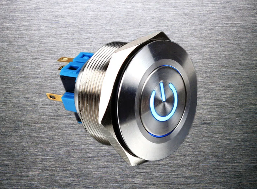 1pc 30mm Metal Stainless Steel Waterproof Momentary Doorebll Horn LED
Push Button Switch Car Auto Engine Start PC Power Symbol