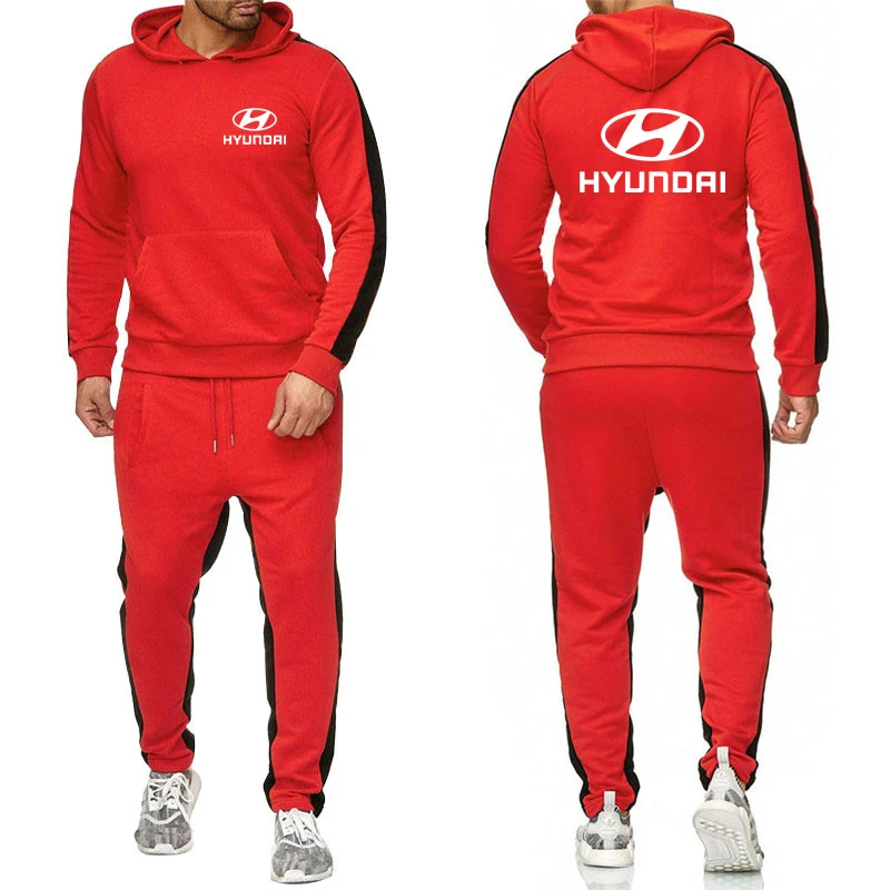 

Unisex Hoodies Men HYUNDAI Car Logo Printed Sweatshirt Fashion Men Hoodie Casual Fleece Hoodies Pants Suit 2Pcs