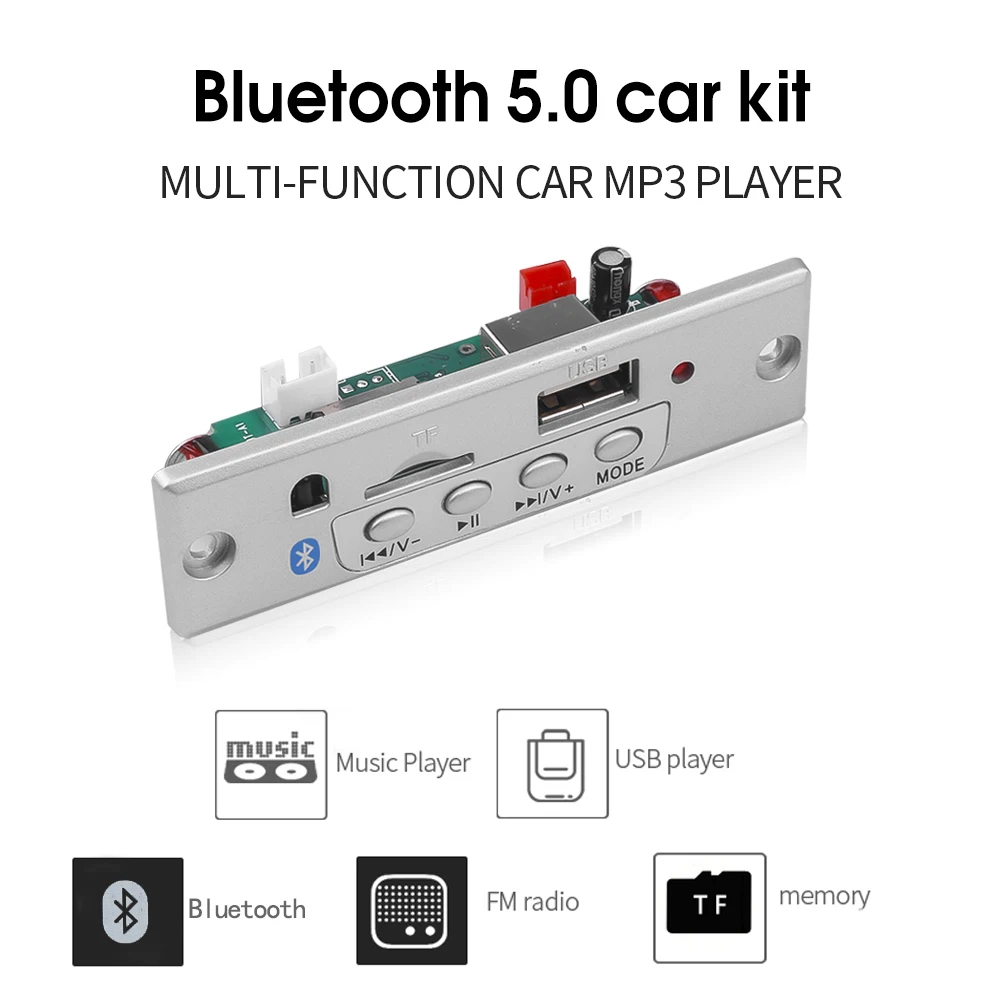 Беспроводной MP3-плеер kebidu с Bluetooth 5 0 автомобильный аудио USB TF-карта модуль FM-радио 12
