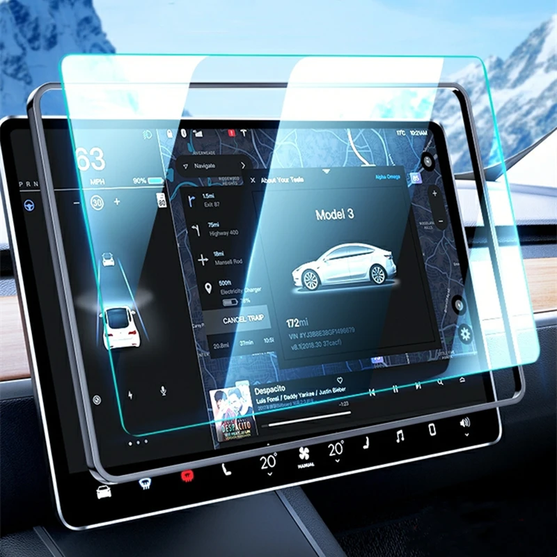 

Сенсорный экран для Tesla Model 3/Y/S/X 2021 с центральным управлением, автомобильная навигация, сенсорный экран, протектор P65 P80D 9H, закаленное стекло