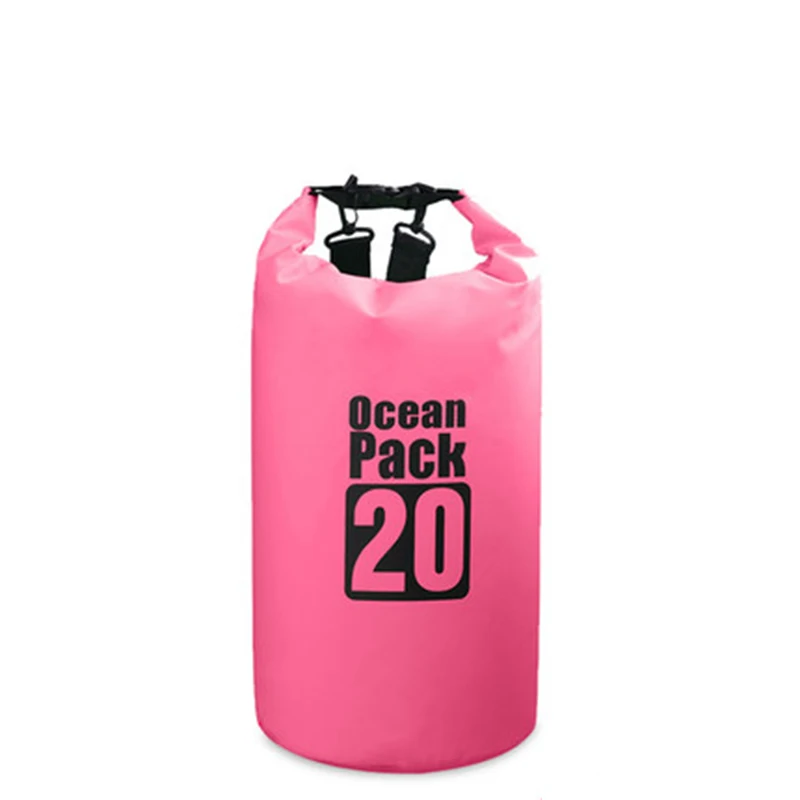20L Pink 5L/10L/15L/20L/30L открытый плавательный водонепроницаемый мешок пакет ПВХ брезент Кемпинг рафтинг хранения сухой мешок с регулируемым ремешком крюк - Цвет: 20L Pink