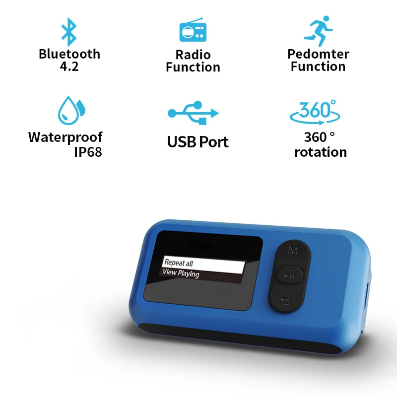 Водонепроницаемый MP3-плеер для плавания и серфинга 16 ГБ подводный дайвинг