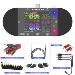 2 4inch usb tester type c dc digital voltmeter ammeter power bank voltage volt pd trigger electric meter detector free global shipping