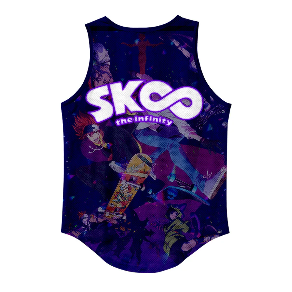 

Anime SK8 the Infinity Reki Cosplay Vest Sportwear Jerseys Vest T-shirt Short Pants Summer SK EIGHT Loose Breathable Top Coat