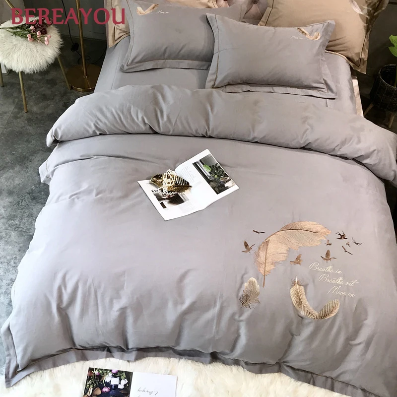 Роскошные комплекты постельного белья из хлопка с вышивкой для девочек и