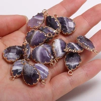 1pcs natural stone charms pendants lace amethysts drop shaped faceted for jewelry making diy nacklace earring 13x23mm