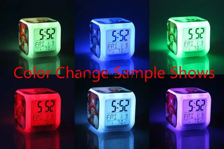 

Japan Anime Haikyuu kageyama tobio Hinata Syouyou 7 Color Change Glowing Alarm Clock 8CM