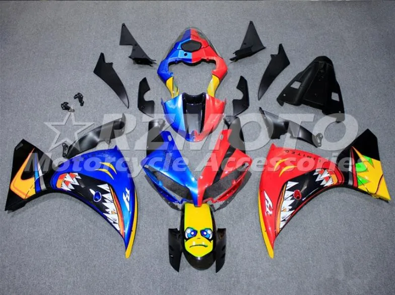 

4 Gifts New ABS Injection Molding Fairings kit Fit For YAMAHA YZF-R1 2013 2014 12 13 14 R1 fairing set Custom red blue Shark
