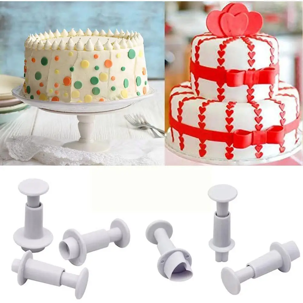 

3pcs/set Fondant Cake Cookie Cutter Embossed Ejector Cake Kitchen Decorating Baking Mold Stamp Tools Plunger Diy O3j6
