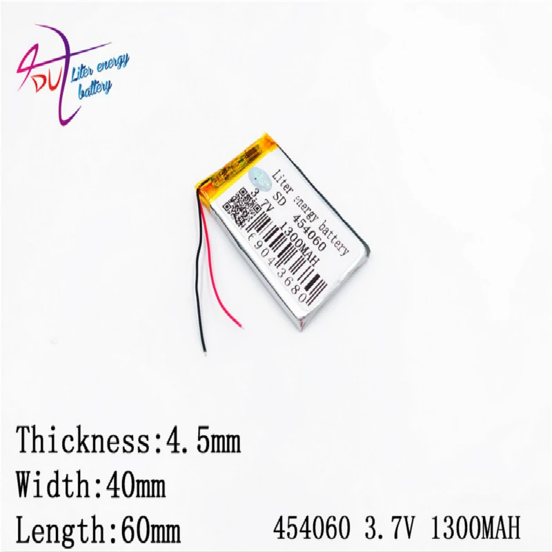Литий полимерный аккумулятор для Mp3 MP4 MP5 GPS bluetooth 3 7 В 1300 мАч 454060 434060|lithium polymer|3.7v