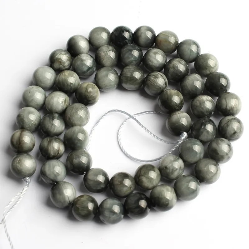 

6 8 10MM AAA Natural Eagle Eye Beads Round Loose Gemstone Stone Beads for Jewelry Making DIY Charm Bracelet Necklace 15 inch New