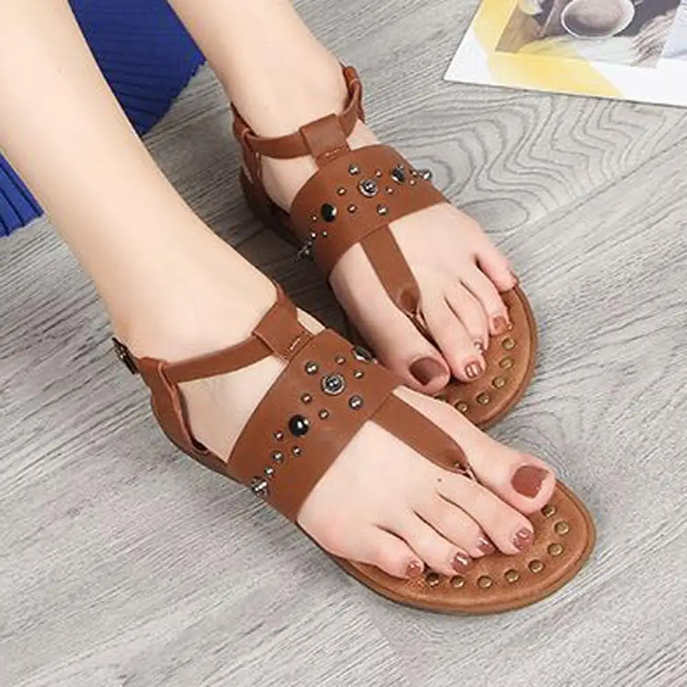 

CEYANEAOFlat hollow roman sandals with buckle fashion summer casual good quality fashion for womenE090