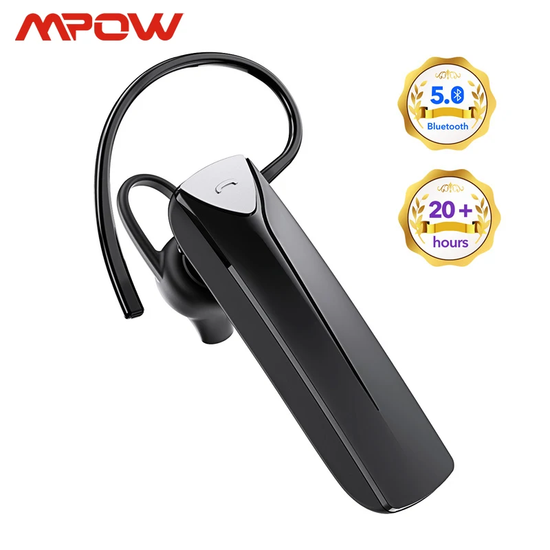 Mpow EM19 одиночные бизнес беспроводные наушники Bluetooth 5,0 до 20 ч Время воспроизведения CVC 6,0 шумоподавление микрофон для водителей телефонов