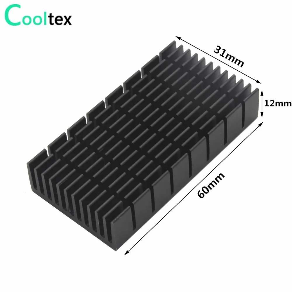 Алюминиевый радиатор 60x31x12 мм 2 шт. для электронного чипа интегральная схема