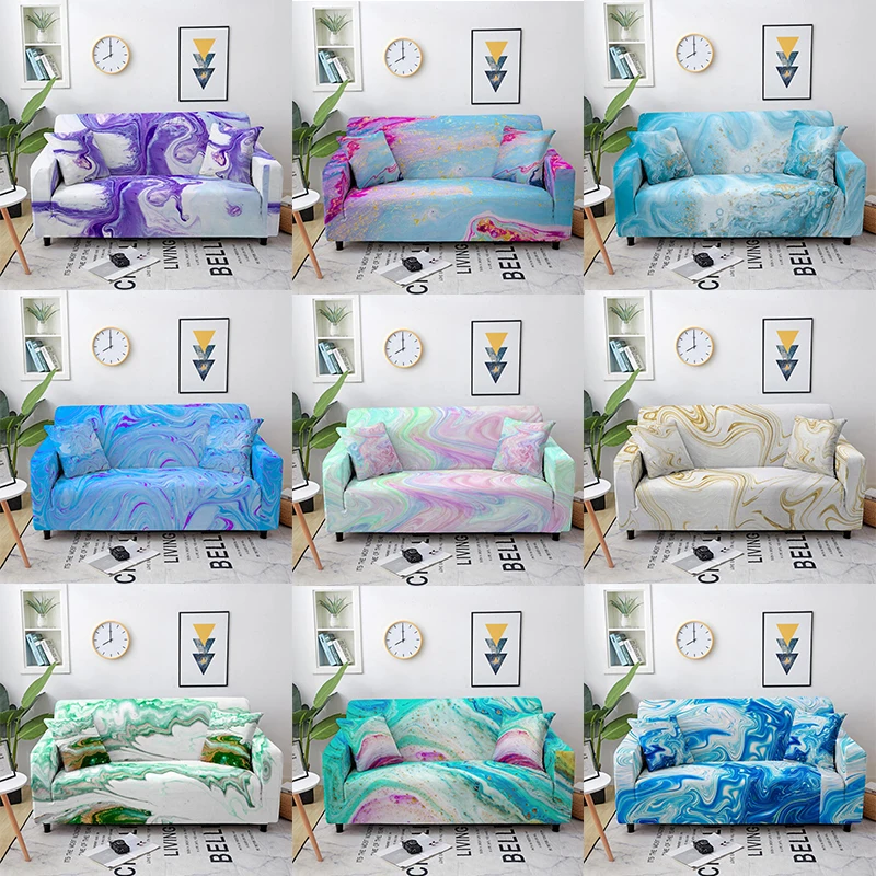 

Elastic Marbling Sofa Cover Modern Sofa Slipcovers for Living Room Corner Chair Sectional Protector Couch Cover 1/2/3/4 Seater