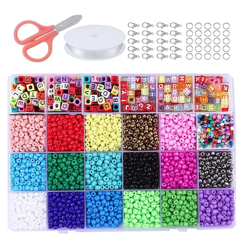 

Beads Kit, Glass Beads, Alphabet Letter Beads and Shape Beads for Name Bracelets Jewelry Making and Craft