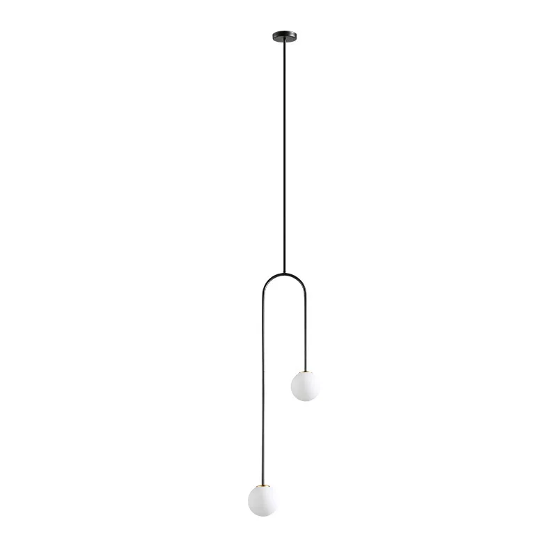 Offerte Americano Creativa Della Sfera Di Vetro Lampade A Sospensione Cerchio Di Ferro Hang Lampada Per La Camera Da Letto Cafe Ristorante Bar Apparecchi Di Illuminazione Per Interni Decorazione