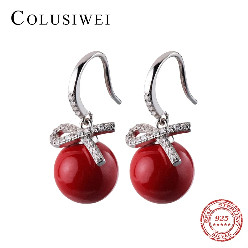 COLUSIWEI чистый 925 стерлингового серебра 2 Цвет женские серьги-подвески блестящее