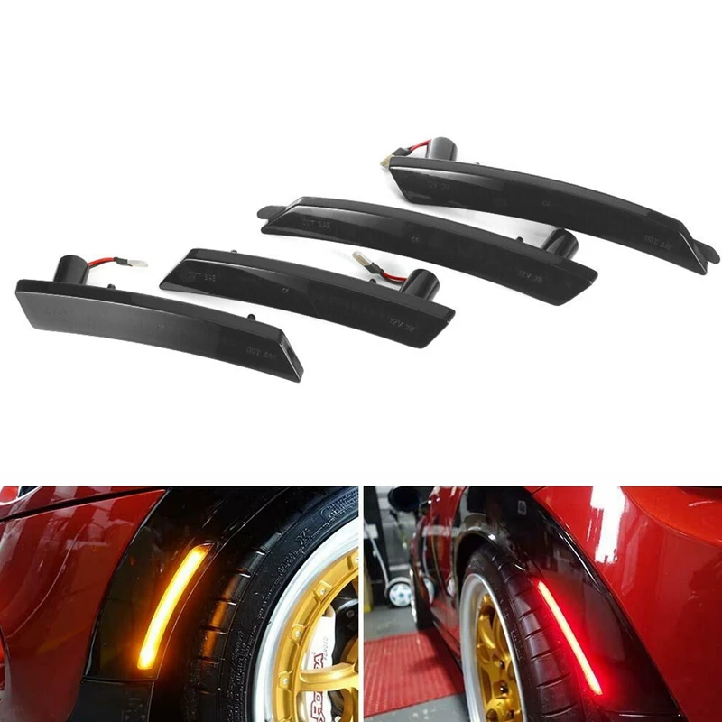 4Pcs Sequential Smoked Lens Amber/Red Led Side Marker Lights for MINI Cooper R55 R56 R57 R58 R59 R60 R61 2007-2015 | Автомобили и