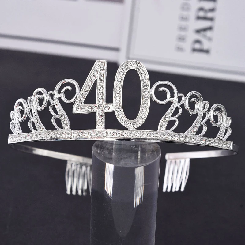 Happy Birthday Crown резинки для волос для Для женщин Для мужчин номер 18/20 Вт, 30 Вт, 40 диадемы украшения для волос аксессуары для дня рождения