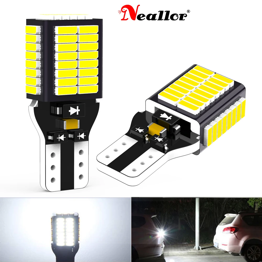

2 шт. 360 градусов светильник ing T15 W16W светодиодный Canbus 1500LM 4014 54-SMD 921 921 лампы для автомобилей резервная копия светильник Авто Лампа 6000K диод