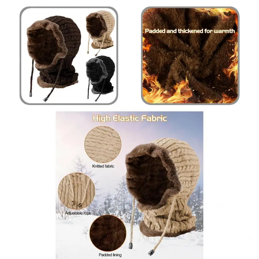 

Хлопковая вязаная вручную Шапка-бини с шарфом, легкая теплая шапка без складок для зимы