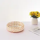 25 см хрустальный поднос для хранения косметики со стразами, держатель для домашнего десерта, тарелка для конфет и фруктов