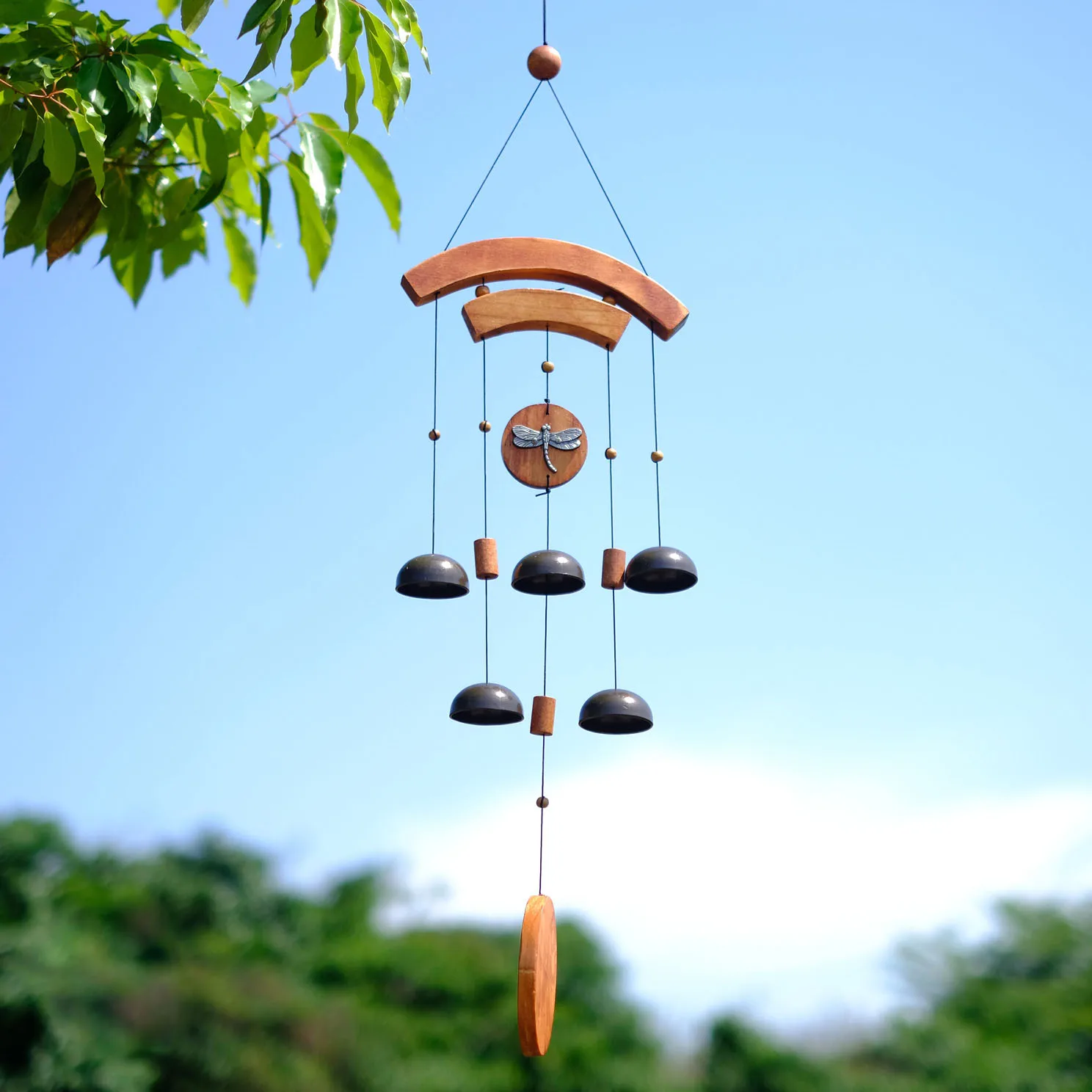 

Amgoth Wood Wind Chimes Outdoor Yard Garden Copper Bells Patio Relaxing Windchime Wall Hanging Home Decor Gift