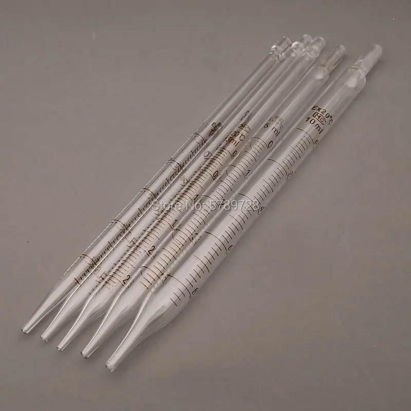 10pcs 1ml 2ml 3ml 5ml 10ml Glass dropper with scale line,Chemical laboratory glass pipette