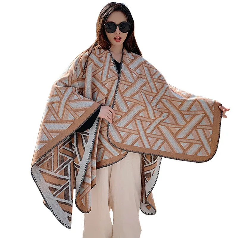 Imitate Cashmere Shawl Sunscreen Winter Keep Warm Dual Purpose Scarf Brigade Time On Vacation Tourism Nation Wind Personality |