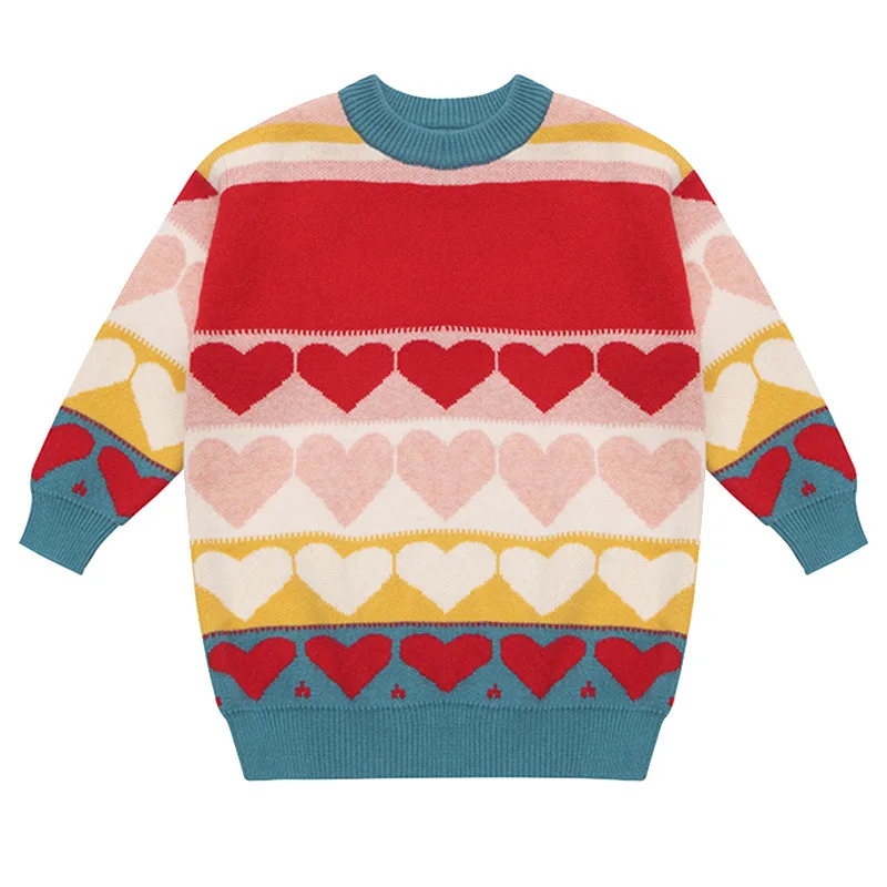 

2020 Autumn And Winter New Casual Long Seeved Girls Sweater Dress Children's Sweater 5-10 Years Old Children's Clothing