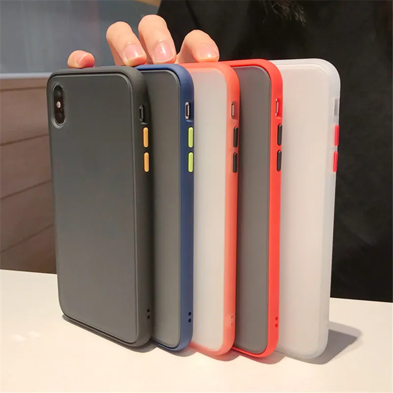 Матовый ТПУ Силиконовый противоударный чехол для iphone 6s 7 8 Plus XR 11 Pro X XS MAX Белый
